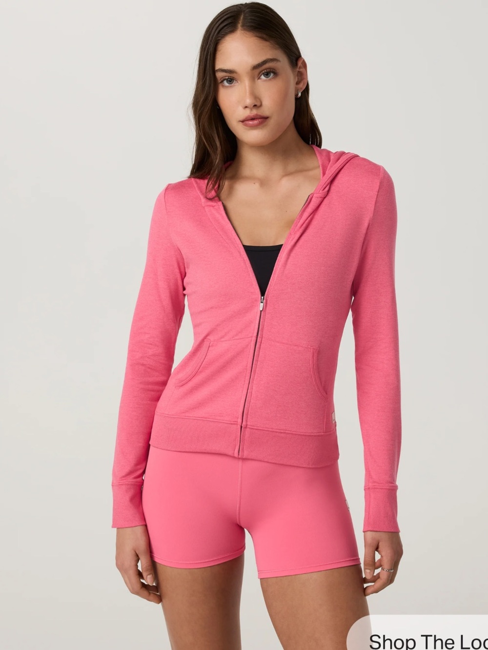 Halo Mini Full Zip Hoodie - Long - Sunset Pink Heather
